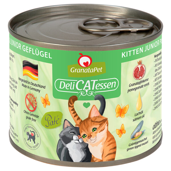 Økonomipakke GranataPet DeliCatessen 24 x 200 g - Kitten Fjørfe