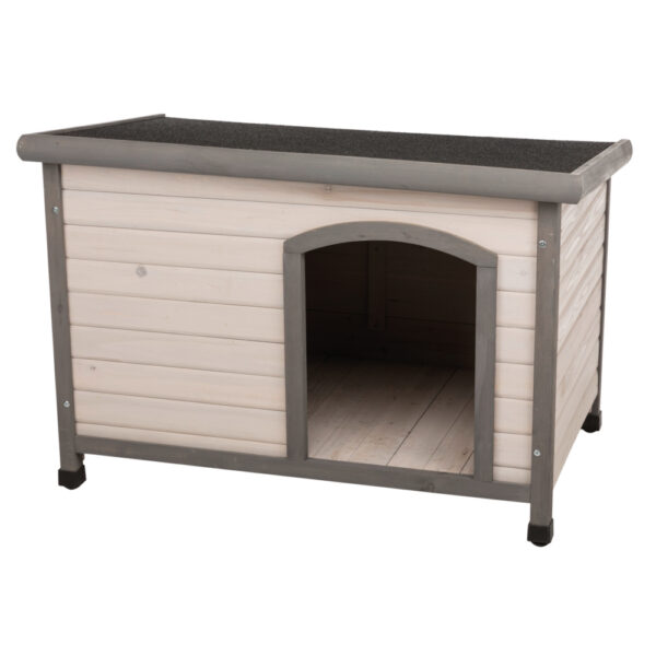 Trixie Natura Hundehus med flatt tak - M-L: 104 × 72 × 68 cm (grå)