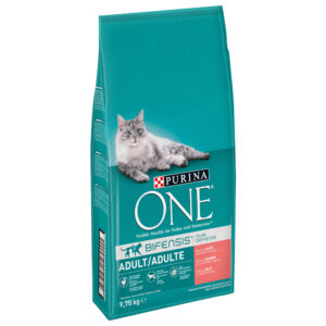 Purina ONE Adult - Laks & Fullkorn - Økonomipakke: 2 x 9