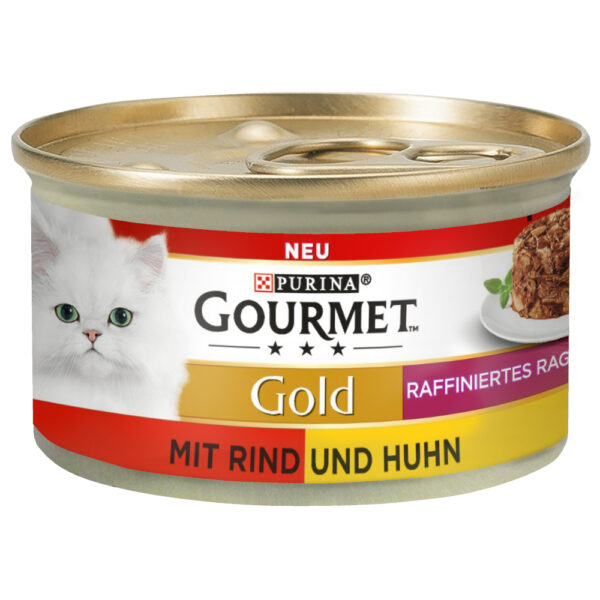 Økonomipakke Gourmet Gold Raffinert ragu 48 x 85 g - Okse og kylling