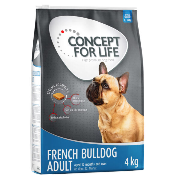 Til spesialpris! Concept for Life økonomipakke - Fransk Bulldogg Adult (2 x 4 kg)