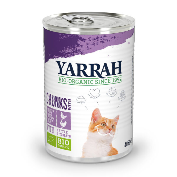 Yarrah Bio biter 1 x 405 g - Økologisk kylling & økologisk kalkun med økologisk brennesle & økologiske tomater