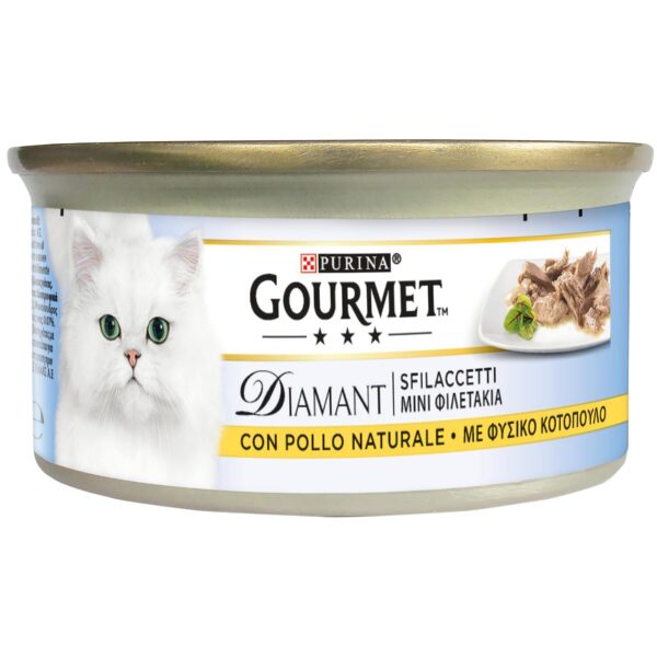 Gourmet Diamond 48 x 85 g våtfôr til katter - Fileter med naturlig kylling