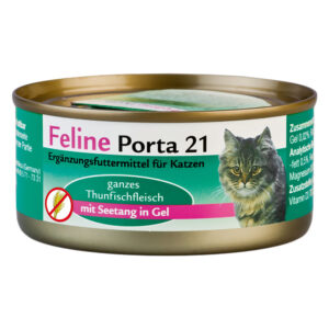 Feline Porta 21 kattefôr - 6 x 156 g - Tunfisk med sjøtang