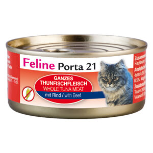 Økonomipakke Feline Porta 21 - 24 x 156 g - Tunfisk med storfekjøtt