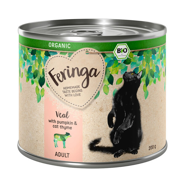 Feringa Organic Adult 6 x 200 g - Kalv med gresskar og kattegamander