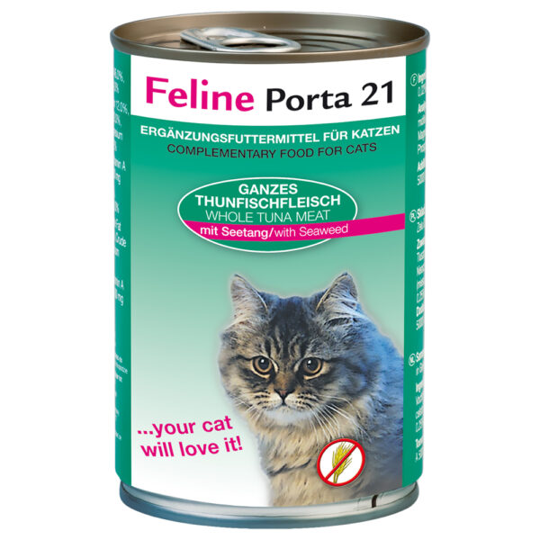 Feline Porta 21 kattefôr - 6 x 400 g - Tunfisk med sjøtang