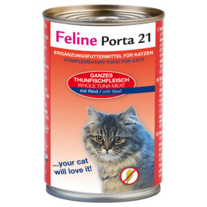 Feline Porta 21 kattefôr - 6 x 400 g - Tunfisk med storfekjøtt