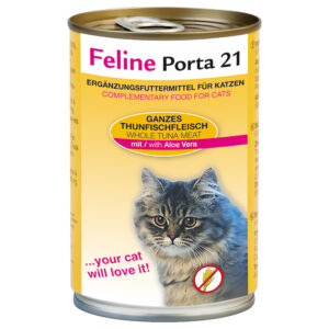 Feline Porta 21 kattefôr - 6 x 400 g - Tunfisk med aloe