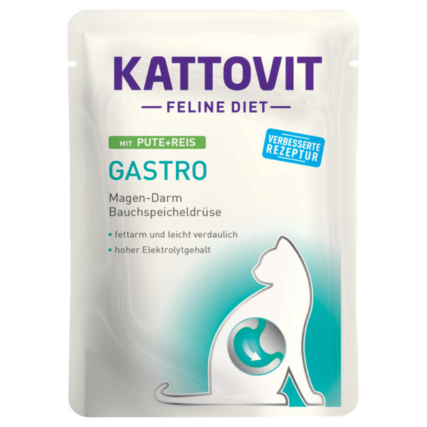 Kattovit Feline Gastro Porsjonspose 24 x 85 g - Kalkun & ris