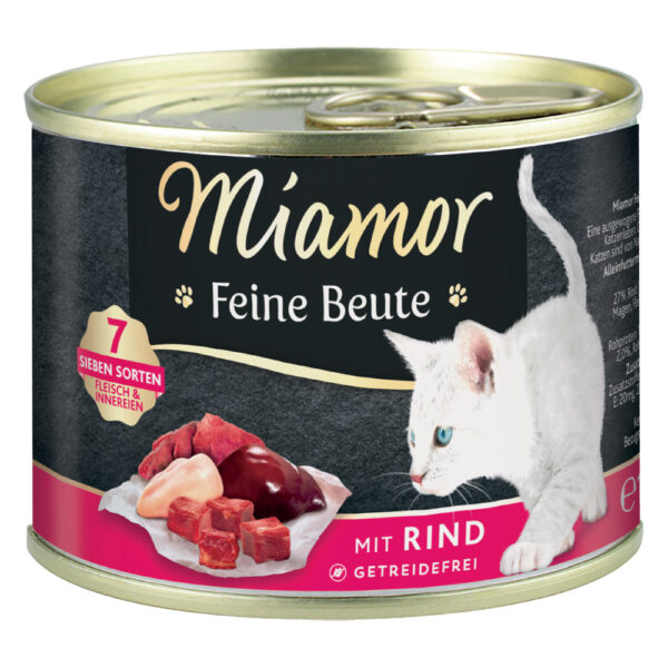 Økonomipakke med Miamor Fine Prey 24 x 185 g - Biff