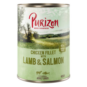 Purizon Adult 6 x 400 g - kornfri - Lam & Laks med potet og pære