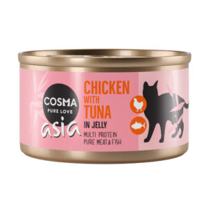 Til spesialpris! Utvalgt Cosma Asia i gelè våtfôr - Kylling & Tunfisk (6 x 85 g)