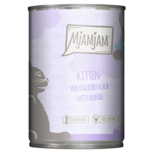 MjAMjAM Kitten 6 x 400 g - utsøkt kalvekjøtt med lakseolje