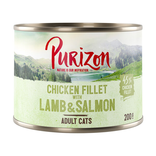 Purizon Adult 12 x 200 g - kornfritt - Kyllingfilet med Laks & Lam