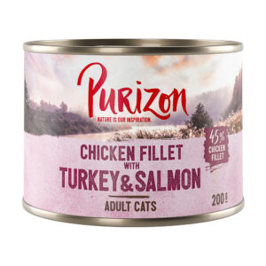 Purizon Adult 6 x 200 g - kornfritt - Kyllingfilet med kalkun & laks