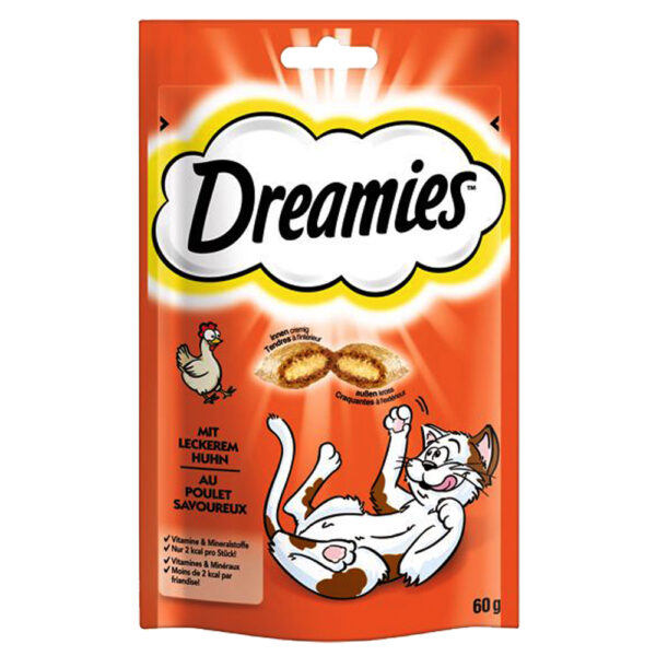 Prøvepakke Dreamies 4 x 60 g - Kylling