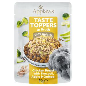 Applaws Hund Taste Toppers i kraft 24 x 85 g - Høns med brokkoli