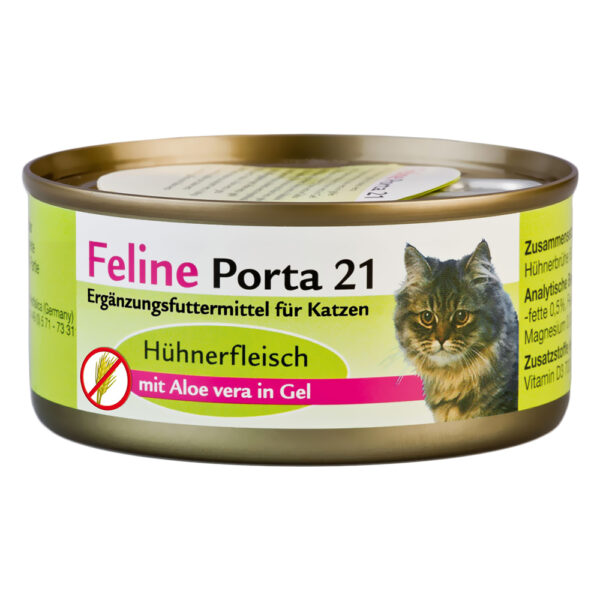 Feline Porta 21 kattefôr - 6 x 156 g - Kylling med aloe