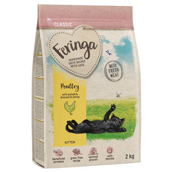 Feringa Kitten Classic fjærkre - Økonomipakke 10 kg (5 x 2 kg)