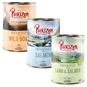 Purizon Adult 24 x 400 g - kornfritt - Blandet (12 x Laks