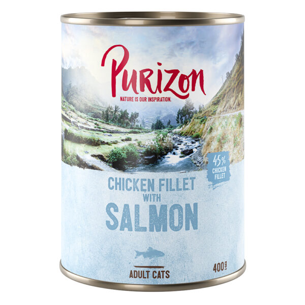 Purizon Adult 12 x 400 g - kornfritt - Hønsefilet med Laks