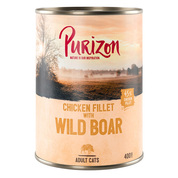 Purizon Adult 12 x 400 g - kornfritt - Hønsefilet med Villsvin