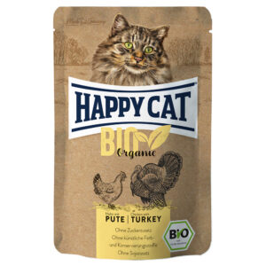 Happy Cat Bio Pose 6 x 85 g - Bio Kylling & Bio Kalkun