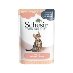 Økonomipakke med Schesir Cat Jelly Pouch 24 x 85 g - Kyllingfilet for kattunger