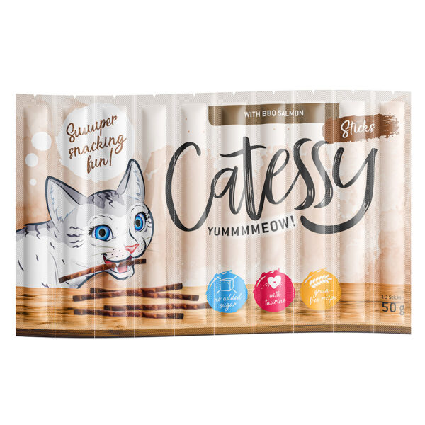 Catessy Sticks 10 x 5 g - med BBQ laks