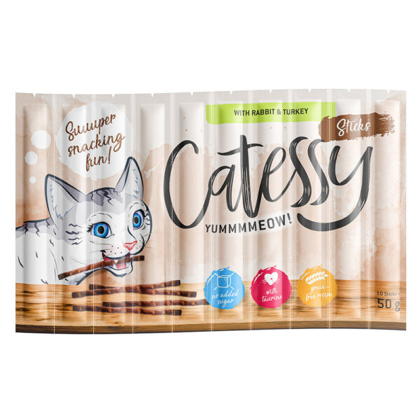 Catessy Sticks 10 x 5 g - med kanin og kalkun