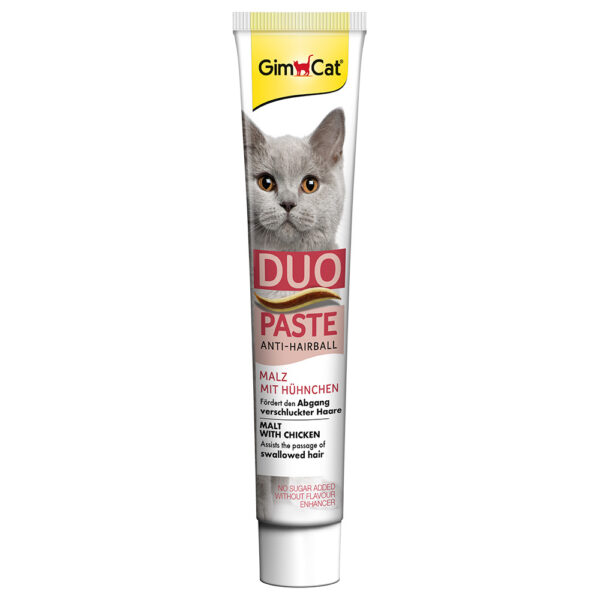 GimCat Anti-Hairball Duo-Paste Malt & Kylling - 50 g