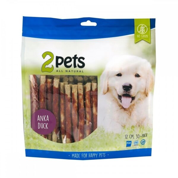 2pets Munchy stick w. Duck 12cm 30pcs