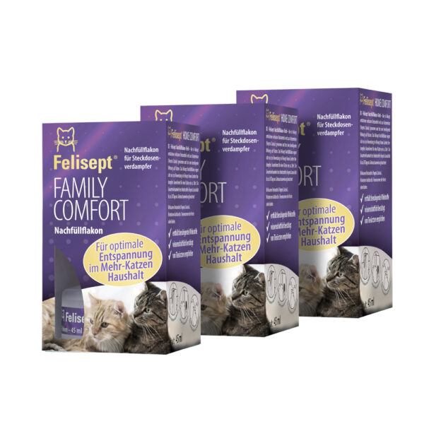 Felisept Family Comfort etterfyllingsflaske 45 ml - Økonomisett: 3 påfyllingsflasker à 45 ml