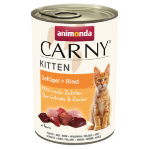 Animonda Carny Kitten 6 /12 x 400 g - Fjørfe og storfekjøtt