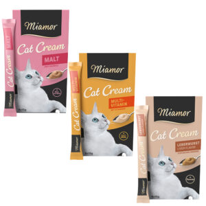 Blandet prøvepakke Miamor Cat Snack Cream - Prøvepakke I: Malt