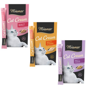 Blandet prøvepakke Miamor Cat Snack Cream - Prøvepakke II: Malt & ost