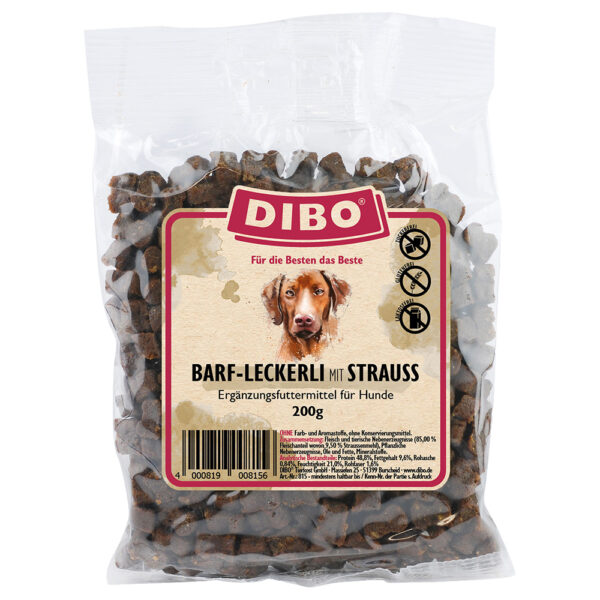 DIBO BARF godbit med struts - Økonomipakke: 2 x 200 g