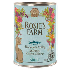 Sparepakke Rosie's Farm Adult 12 x 400 g - Laks & Kylling med reker