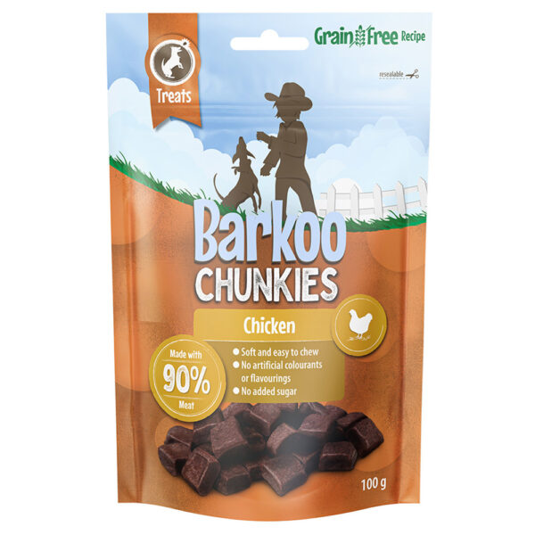 Barkoo Chunkies kjøtt-terninger 100 g - 100 g kylling