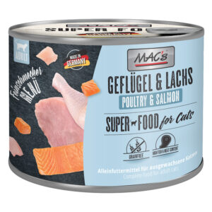 Økonomipakke med MAC's Cat Gourmet 24 x 200 g - Fjørfe og laks