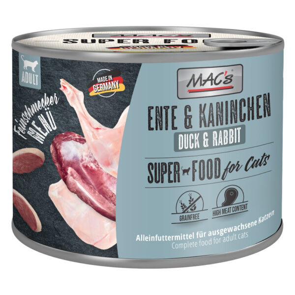 Økonomipakke med MAC's Cat Gourmet 24 x 200 g - And og kanin