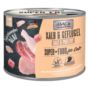 Økonomipakke med MAC's Cat Gourmet 24 x 200 g - Kalv og fjørfe