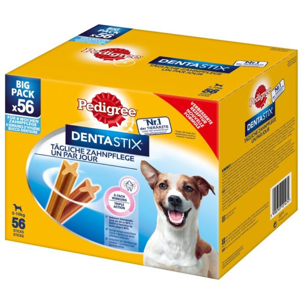 Megapakke! 168 x Pedigree DentaStix Daily/Fresh - Dentastix x 112 + Dentastix Fresh x 56 - for små hunder (5-10 kg)