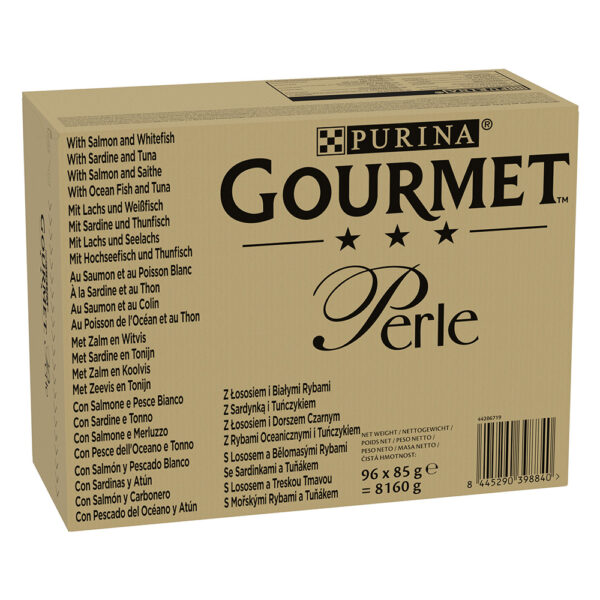 Megapakke Gourmet Perle 96 x 85 g - Laks & hvit fisk