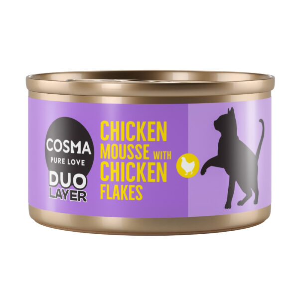 Cosma DUO Layer 6 x 70 g - Kyllingmousse med kyllingbiter