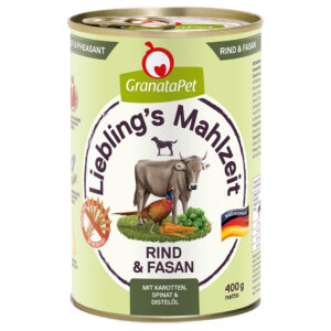 GranataPet Darling's Meal 6 x 400 g - Oksekjøtt og fasan