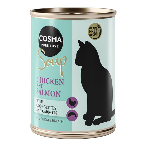 Cosma Soup 6 x 100 g - Kylling & laks med squash og gulrøtter