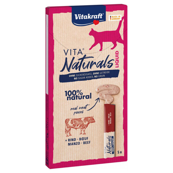 Vitakraft Vita Naturals Liquid-Snack okse - Økonomipakke: 10 x 15 g