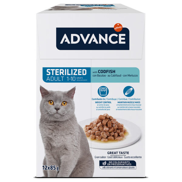 Advance Feline Sterilized torsk - 12 x 85 g